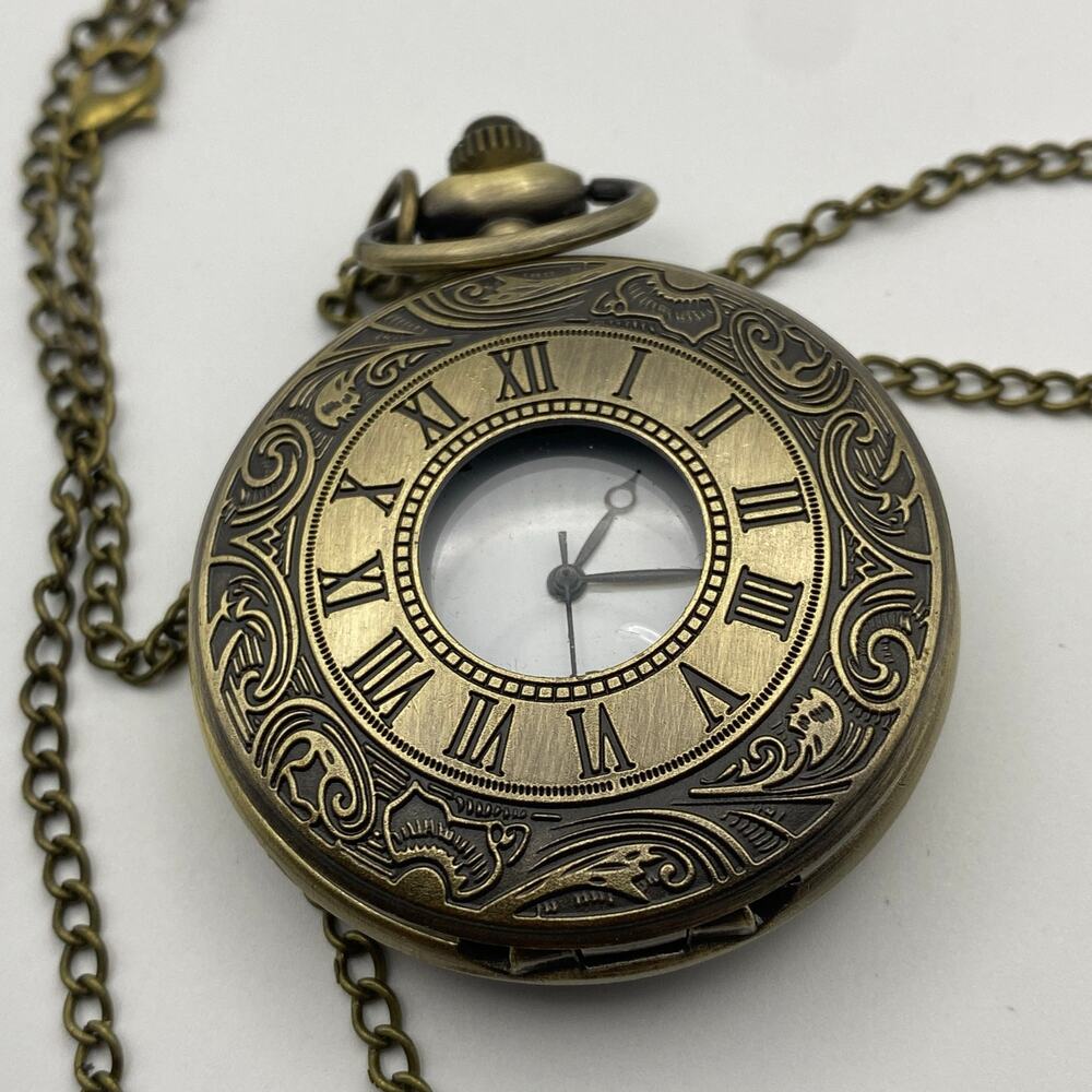 Antique-Style Bronze Pocket Watch - Quartz Movement - Picture 5 of 6